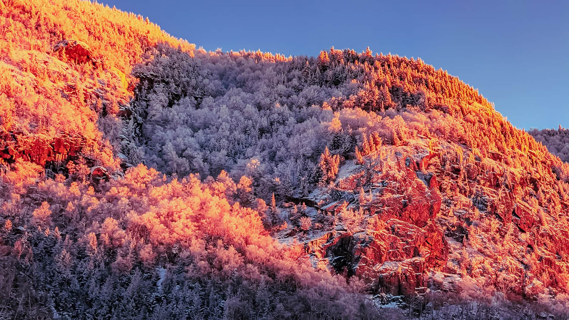 Cascade Mountain shaded with alpenglow